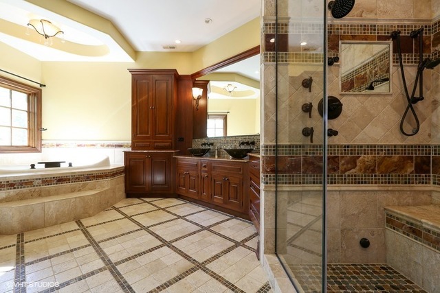 Hinsdale custom home — Primary bath and custom shower