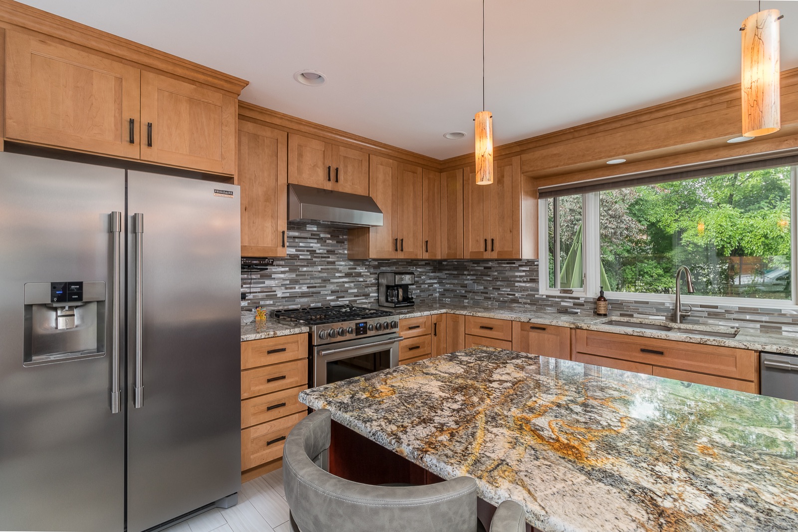 Completed Lincolnwood kitchen renovation — Kitchen overlooking the garden