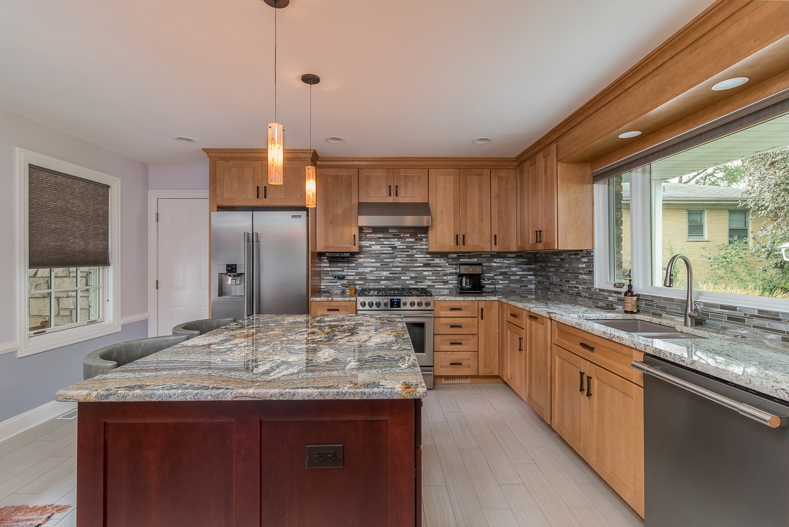 Completed Lincolnwood kitchen renovation — Work triangle and window wall