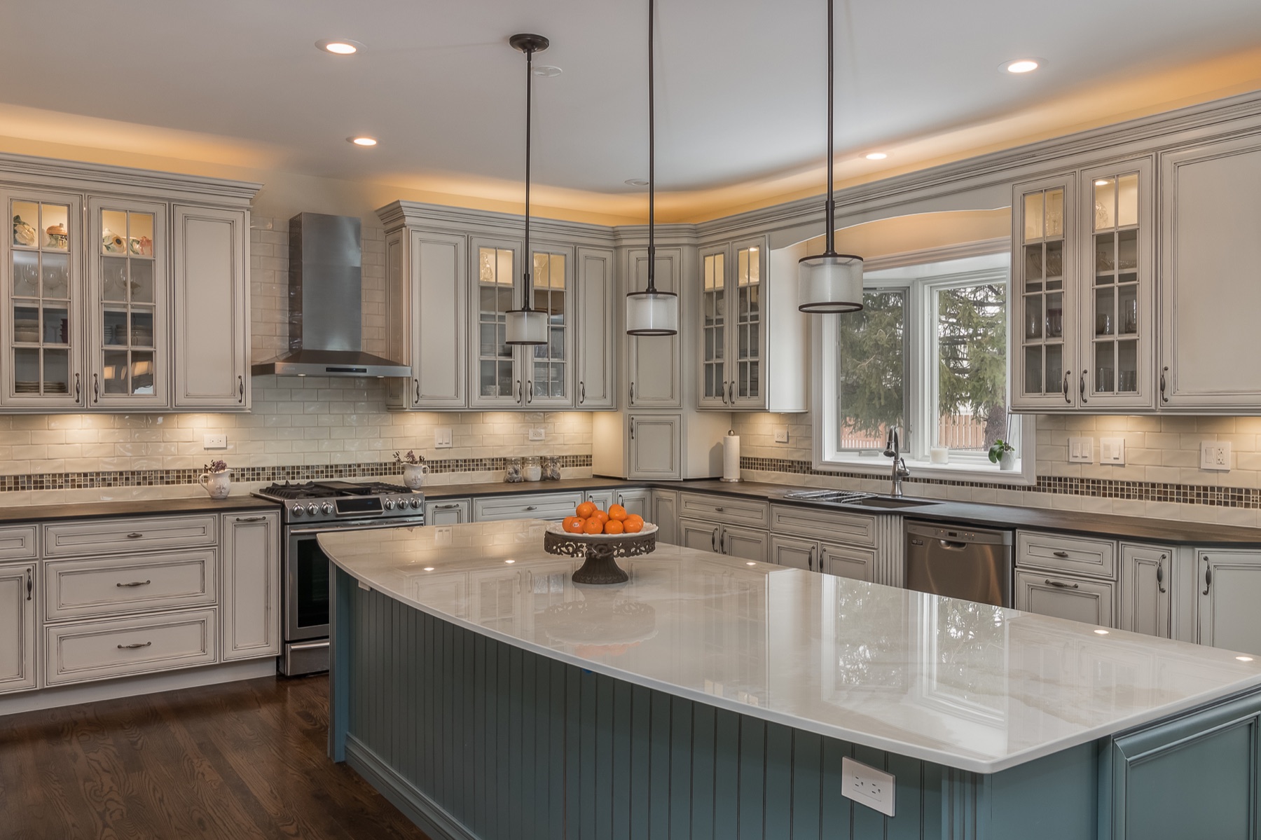Completed Lombard renovation — Wide view of the completed kitchen